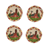 Red Barn Braided Coaster Set-Lange General Store