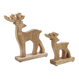 Red Plaid Wooden Reindeer Set of 2-Lange General Store