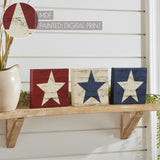 Red White Blue Block Signs Set of 3 5x5-Lange General Store