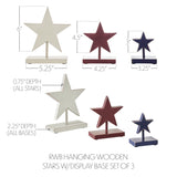 Red White Blue Wooden Stars-Lange General Store