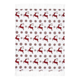 Reindeer Dash Red White Throw-Lange General Store