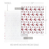 Reindeer Dash Red White Throw-Lange General Store