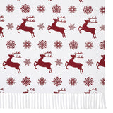 Reindeer Dash Red White Throw-Lange General Store