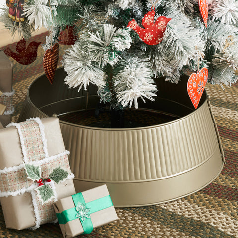 Ribbed Metal Tree Collar Antique Gold-Lange General Store