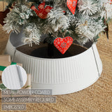 Ribbed Metal Tree Collar White-Lange General Store