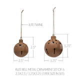 Rust Bell Metal Ornament Set of 6-Lange General Store