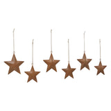 Rust Star Metal Ornament Set of 6-Lange General Store