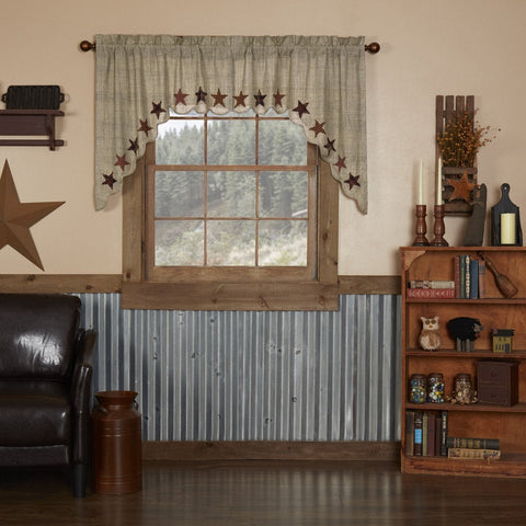 Abilene Star Swag Curtains-Lange General Store