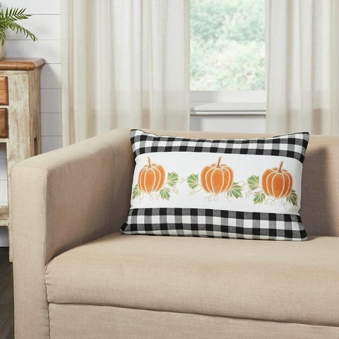 Sable Ann Buffalo Check Pumpkin Patch Pillow-Lange General Store