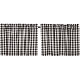 Annie Black Buffalo Check Tier Curtains 24"-Lange General Store