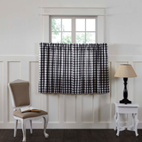 Annie Black Buffalo Check Tier Curtains 36"-Lange General Store