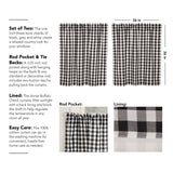 Annie Black Buffalo Check Tier Curtains 36"-Lange General Store