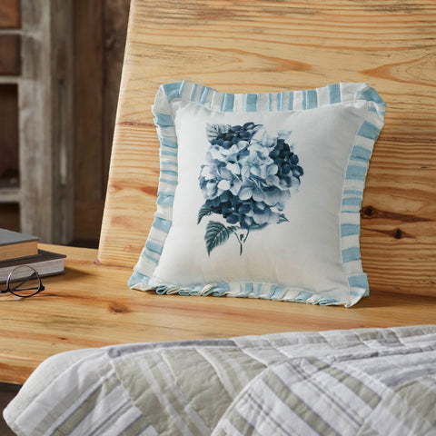 Serene Hydrangea Ruffled Pillow-Lange General Store