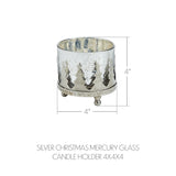 Silver Christmas Mercury Glass Candle Holder-Lange General Store