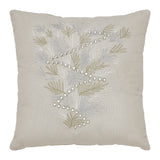 Silver and Gold Pine Tree Embroidered Pillow-Lange General Store