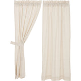 Simple Life Flax Natural Short Panel Curtains-Lange General Store