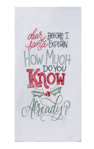 Snarkasms Dear Santa Flour Sack Towel-Lange General Store