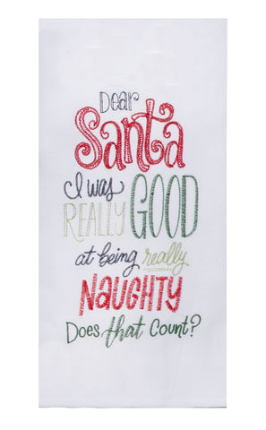 Snarkasms Santa Good Flour Sack Towel-Lange General Store