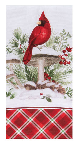 Snow Capped Winter Cardinal Terry Towel-Lange General Store