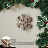 Snowflake Ornament Feathered Finish-Lange General Store