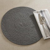 Solid Charcoal Braided Placemats-Lange General Store