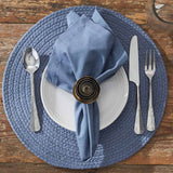 Solid Marine Blue Braided Placemats-Lange General Store