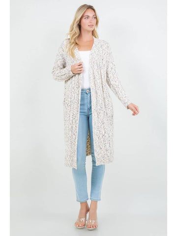 Speckled Cable Knit Duster - Tuape-Lange General Store