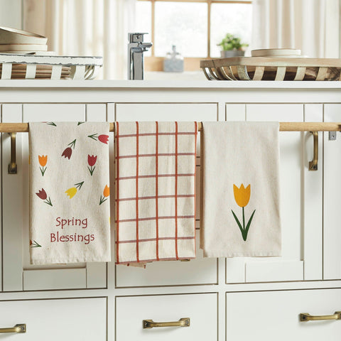Spring Blessings & Tulips Tea Towel Set of 3-Lange General Store