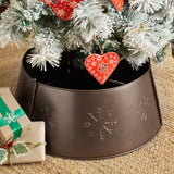 Stamped Snowflake Metal Tree Collar Bronze-Lange General Store