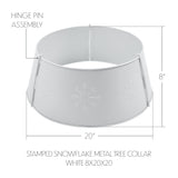 Stamped Snowflake Metal Tree Collar White-Lange General Store