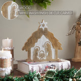 Star of Bethlehem Natural Wooden Nativity Scene-Lange General Store