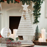 Starbright Distressed White Wooden Tree-Lange General Store