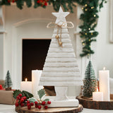 Starbright Distressed White Wooden Tree-Lange General Store