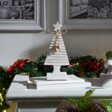 Starbright Distressed White Wooden Tree-Lange General Store