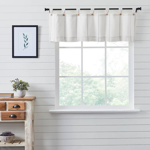 Stitched Burlap White Valance - Lange General Store