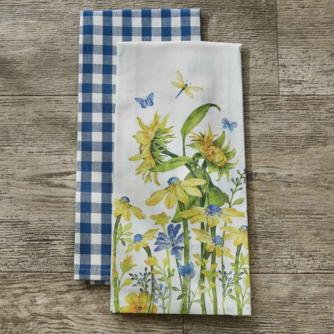 Sunny Day Floral and Gingham Towel Set-Lange General Store