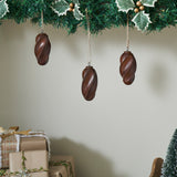 Swirling Dark Wooden Ornament Set of 3-Lange General Store