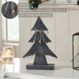 Three-Tiered Pine Distressed Dark Grey Wooden Tree-Lange General Store