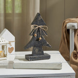Three-Tiered Pine Distressed Dark Grey Wooden Tree-Lange General Store