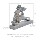 Through the Snow Distressed Grey Wooden Reindeer-Lange General Store