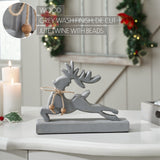 Through the Snow Distressed Grey Wooden Reindeer-Lange General Store