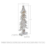 Timber Tidings Distressed White Wooden Trees-Lange General Store