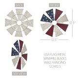 USA Flag Metal Windmill Blades Wall Hanging-Lange General Store