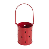 Votive Candle Holder w/Stars Cutout Barn Red-Lange General Store