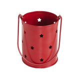 Votive Candle Holder w/Stars Cutout Barn Red-Lange General Store