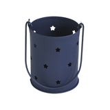 Votive Candle Holder w/Stars Cutout Navy-Lange General Store