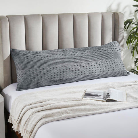Waffle Weave Dark Gray Body Pillow Cover-Lange General Store