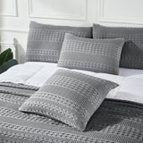 Waffle Weave Dark Gray Euro Sham Set of 2-Lange General Store