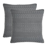 Waffle Weave Dark Gray Pillow Cover Set of 2-Lange General Store