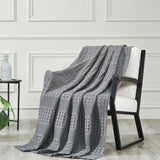 Waffle Weave Dark Gray Throw-Lange General Store